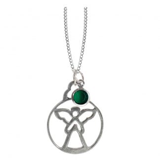 Salisbury Birthstone Angel Necklace May Emerald