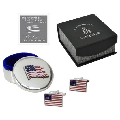 Salisbury American Flag Keepsake Box and Cufflinks Set