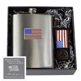 Salisbury American Flag Flask and Fob Gift Set